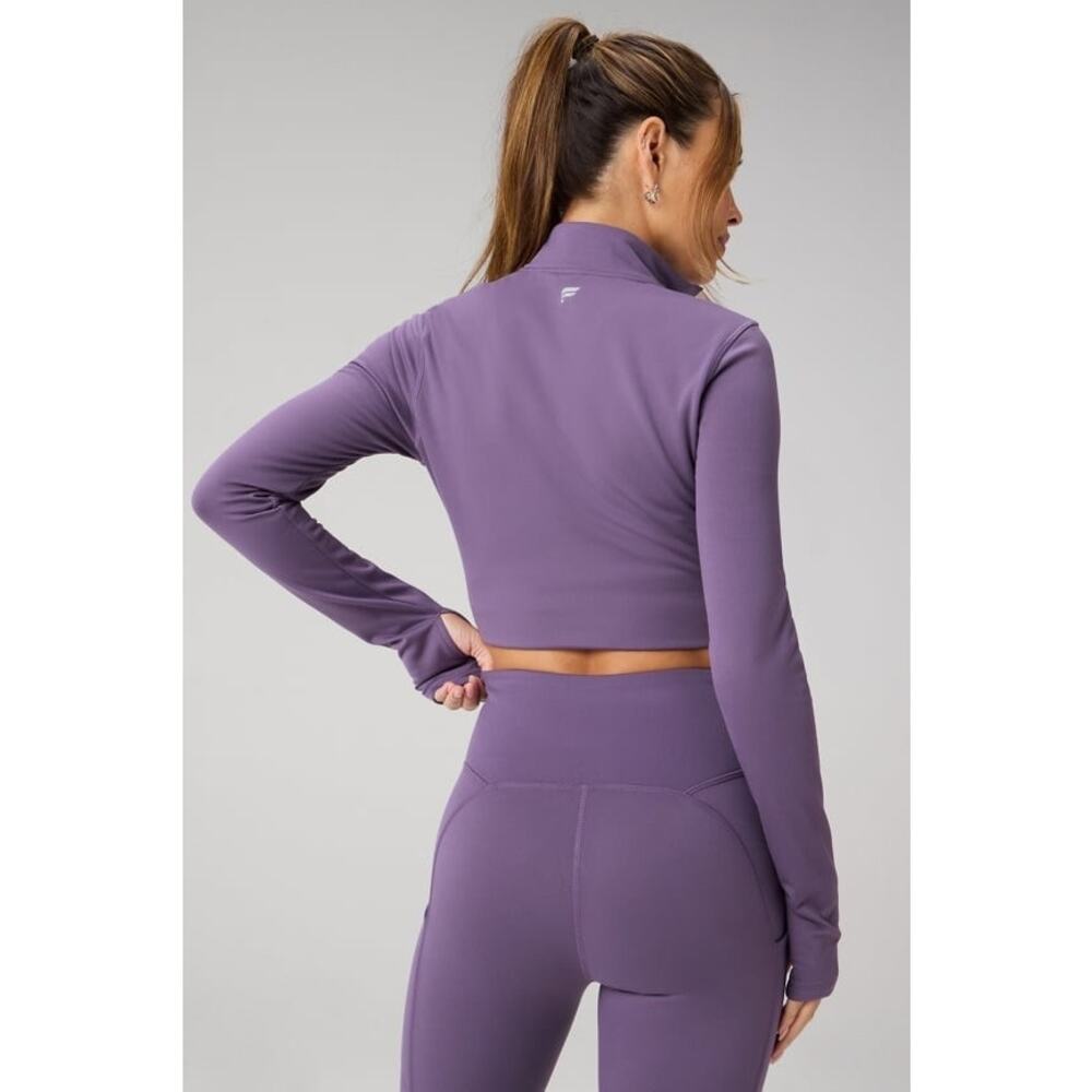 New Fabletics Cold Weather Long Sleeve Half-Zip Fleece Top Nightshade size S - Picture 2 of 8